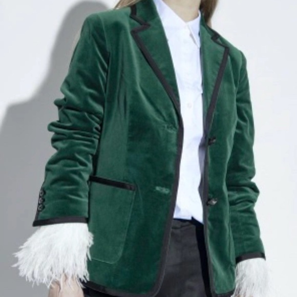 Kate Spade Green Velvet Blazer - Picture 3 of 3